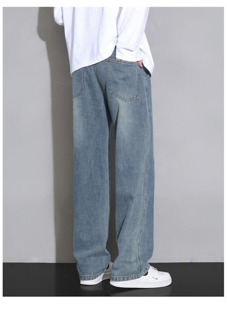 Fashionable Men's Loose Straight Leg Jeans, Wide Leg Casual Pants  - Image 4