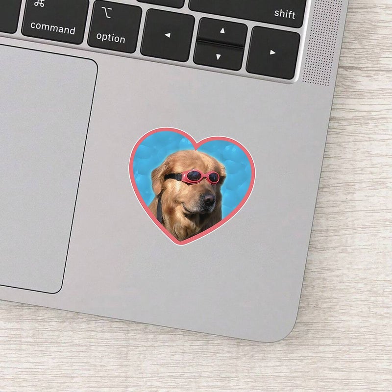 3 Inch Multicolor Dog Heart PVC Sticker For Laptop Water Bottle Luggage - Image 4