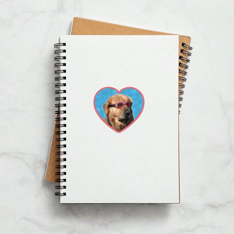 3 Inch Multicolor Dog Heart PVC Sticker For Laptop Water Bottle Luggage - Image 3