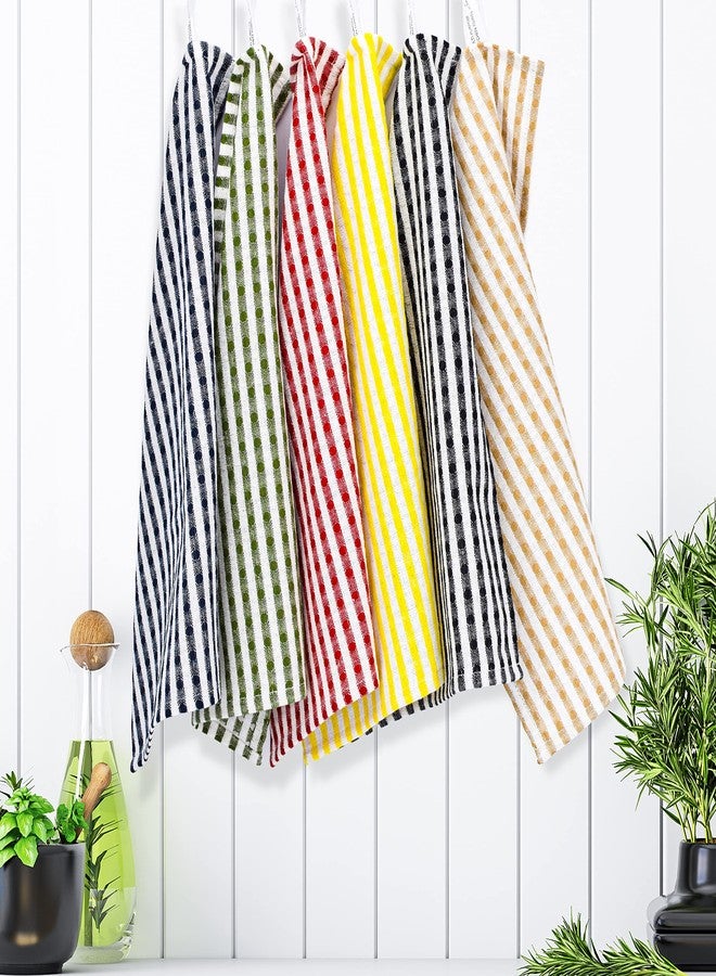 Sami Studios Kitchen Cleaning Napkin Super Value Pack - 100% Pure Cotton, Soft Absorbent Hand & Face Napkin, Large Size 25 x 35 cm, Milano Stripes (Set of 12 Pcs) - Image 1