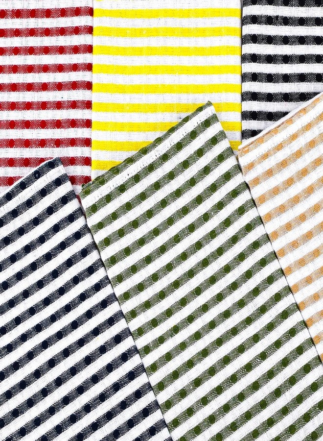 Sami Studios Kitchen Cleaning Napkin Super Value Pack - 100% Pure Cotton, Soft Absorbent Hand & Face Napkin, Large Size 25 x 35 cm, Milano Stripes (Set of 12 Pcs) - Image 4