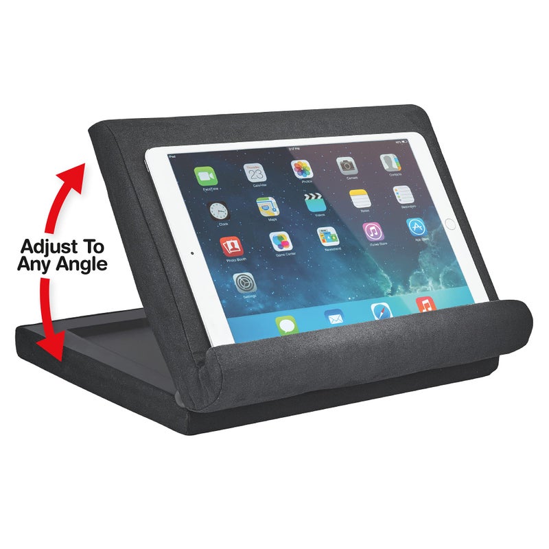 Ontel Pillow Pad Fold Away Multi-Angle Soft Tablet Stand, Gray - Image 2