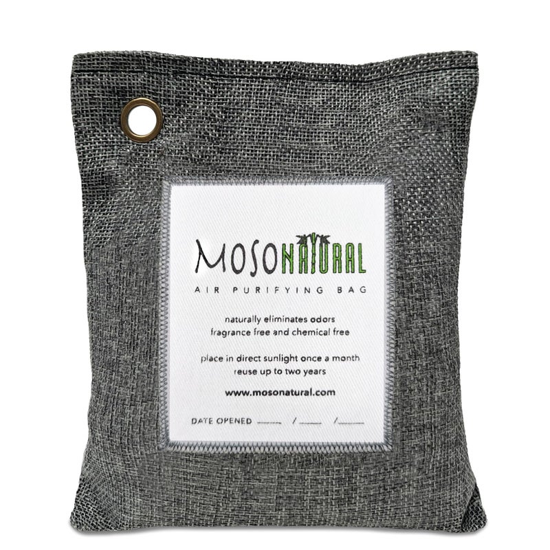 MOSO NATURAL Air Purifying Bag 200g Charcoal Premium Bamboo Charcoal Odor Absorber for Home Car Closet Odor Eliminator Small Room Deodorizer Car Air Freshener Lasts up to 2 years - Image 1