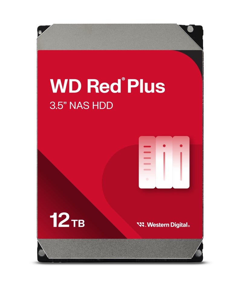 Western Digital 12TB WD Red Plus NAS Internal Hard Drive HDD - 7200 RPM, SATA 6 GB/s, CMR, 512 MB Cache, 3.5" - WD120EFGX - Image 1