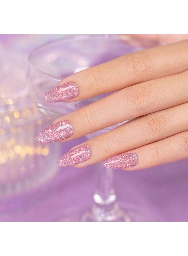 RARJSM Reflective Glitter Gel Nail Polish Nude Jelly Purple Pink Sheer Gel Polish Flash Diamond Sparkle Rainbow Silver Shimmer Soak Off Curing Requires 15Ml Single Bottle For Home Salon Manicure - Image 2