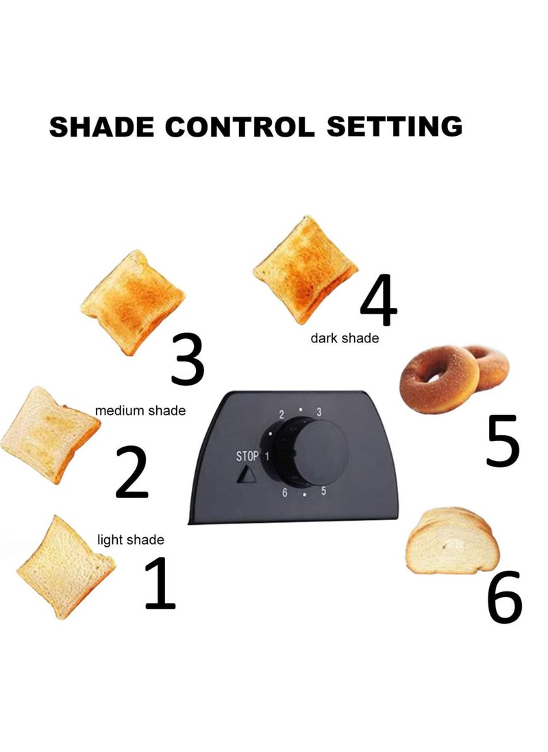 Generic Toaster 2 Slice Toasters Toast Stainless Steel Cool Touch Black One Touch Quickly Toasts Compact Bread Toasters Electric Automatic Sandwich Maker Grill Maker  - Image 2