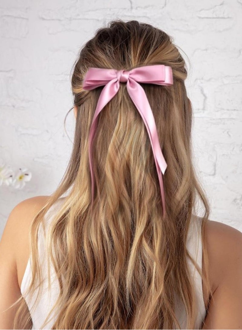 Generic 10PCS Bow Hair Clips for Women Girls, Tassel Hair Ribbon Ponytail Holder Accessories, Cute Metal Alligator Clips Barrettes Toddlers Kids Bows for Birthday Valentine's Day Gifts - Image 3