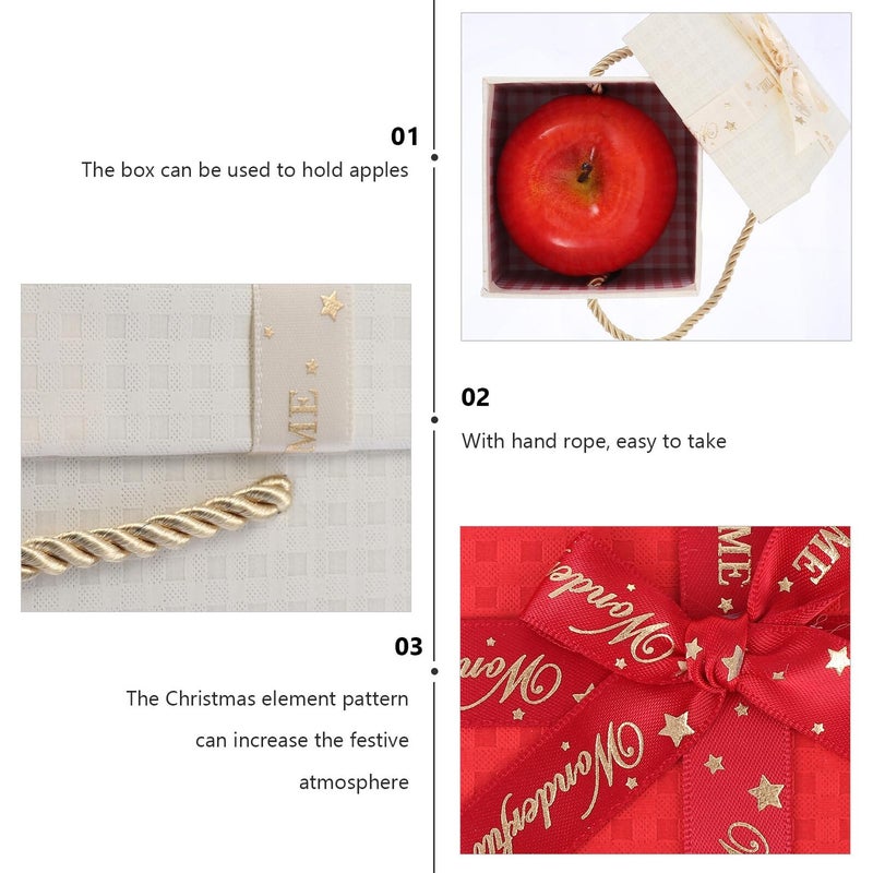 Christmas Storage Boxes Set of 4 Square Hard Boxes with Lid for Candy Packaging Holiday Wrapping Party Favors - Image 4