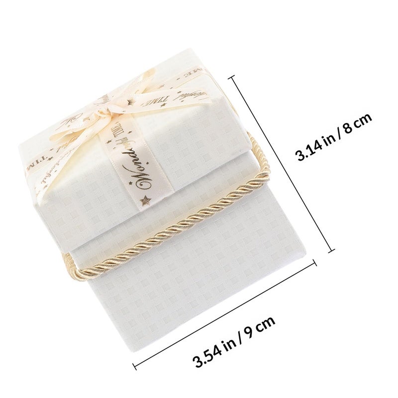 Christmas Storage Boxes Set of 4 Square Hard Boxes with Lid for Candy Packaging Holiday Wrapping Party Favors - Image 3