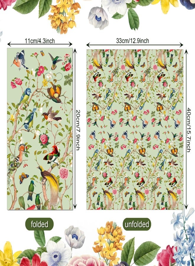 SmilerSmile 40pcs Floral Paper Napkins Watercolor Floral Guest Napkins Vintage Wild Flower Disposable Hand Towels Flower Decorative Paper for Bathroom Wedding Birthday Party/Birds - Image 2