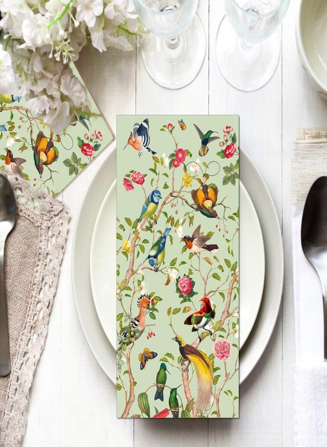 SmilerSmile 40pcs Floral Paper Napkins Watercolor Floral Guest Napkins Vintage Wild Flower Disposable Hand Towels Flower Decorative Paper for Bathroom Wedding Birthday Party/Birds - Image 3