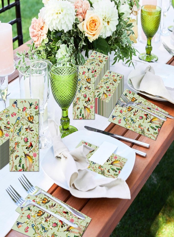 SmilerSmile 40pcs Floral Paper Napkins Watercolor Floral Guest Napkins Vintage Wild Flower Disposable Hand Towels Flower Decorative Paper for Bathroom Wedding Birthday Party/Birds - Image 4