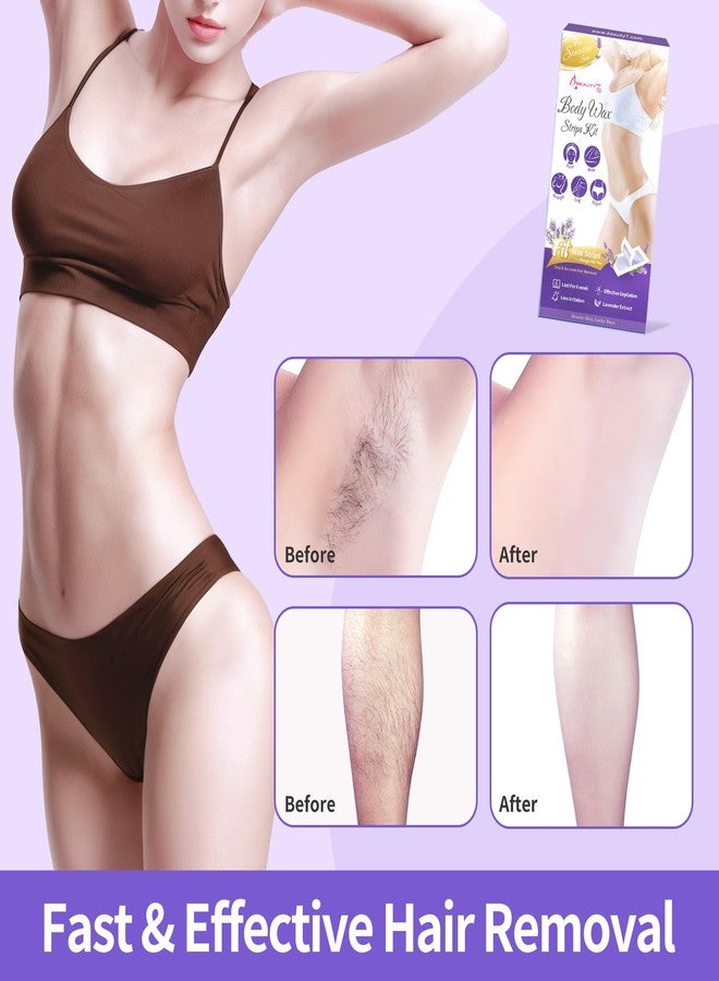 Beauty7 شرائح شمع بيوتي 7 للنساء للجسم، شرائح شمع جاهزة للاستخدام، إزالة شعر الوجه بالشمع، شمع للساقين والذراعين والصدر والبكيني، مجموعة شمع للاستخدام المنزلي، 20 شريحة و6 مناديل زيت مهدئة للبشرة الحساسة - Image 2