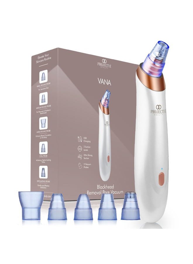 Project E Beauty Vacuum+ Blackhead Removal Therapy by Project E Beauty | Blackheads & Whiteheads Extractor | Pore Cleansing | Minimized Pores | Tighter, Firmer Skin | with 5 Suction Heads - Image 1