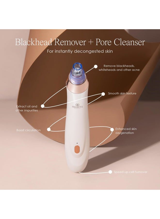 Project E Beauty Vacuum+ Blackhead Removal Therapy by Project E Beauty | Blackheads & Whiteheads Extractor | Pore Cleansing | Minimized Pores | Tighter, Firmer Skin | with 5 Suction Heads - Image 2