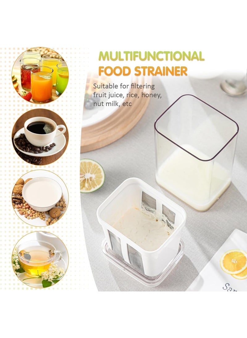 Hudioo - Hudioo Greek Yogurt Curd Maker 1100ml Fine Mesh Strainer with Lid Multipurpose Yoghurt Filter Whey Separator Perfect for Homemade Yogurt Curd Cheese - Image 1
