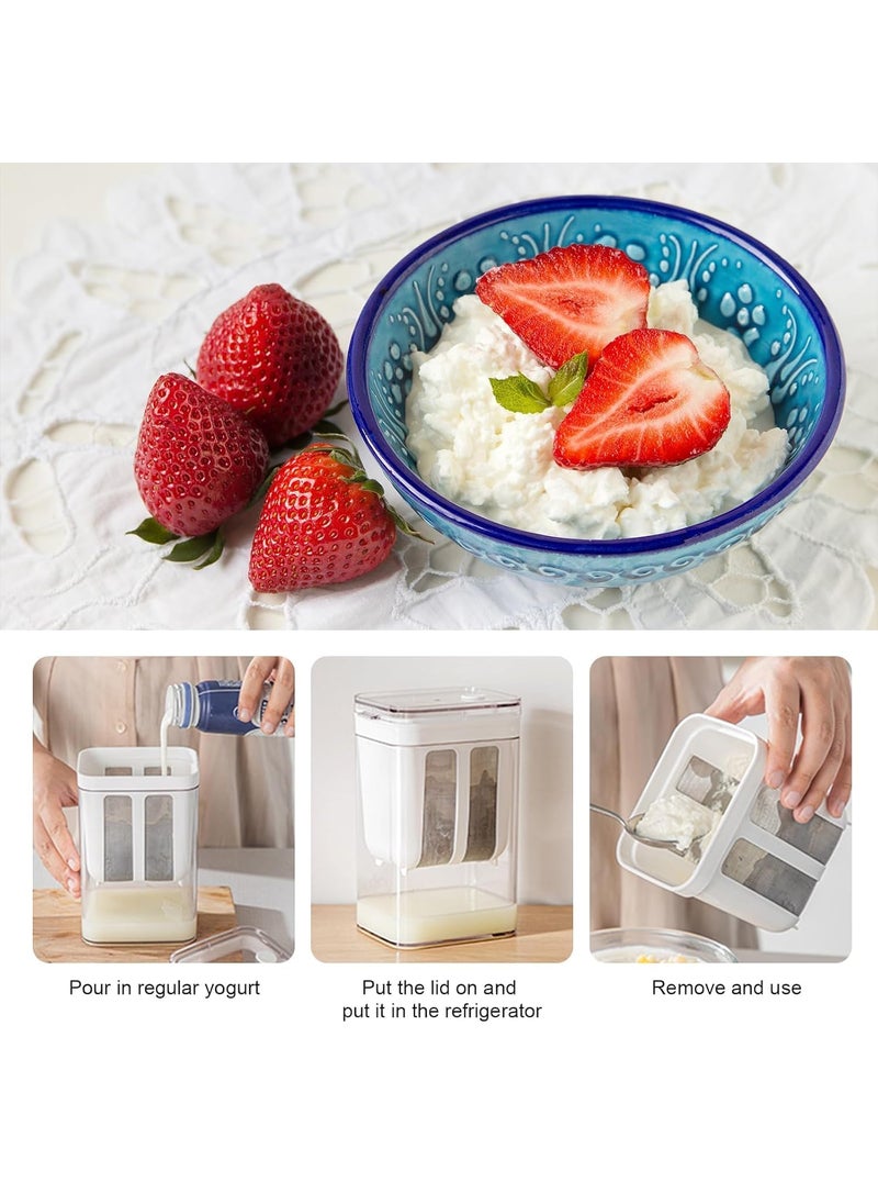 Hudioo - Hudioo Greek Yogurt Curd Maker 1100ml Fine Mesh Strainer with Lid Multipurpose Yoghurt Filter Whey Separator Perfect for Homemade Yogurt Curd Cheese - Image 1