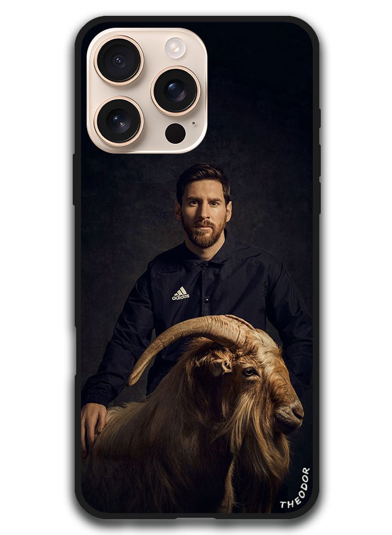 Theodor Protective Case Anti Scratch Shock Proof Bumper Cover For iPhone 16 Pro Max (6.9)-inch Messi Goat - Image 1