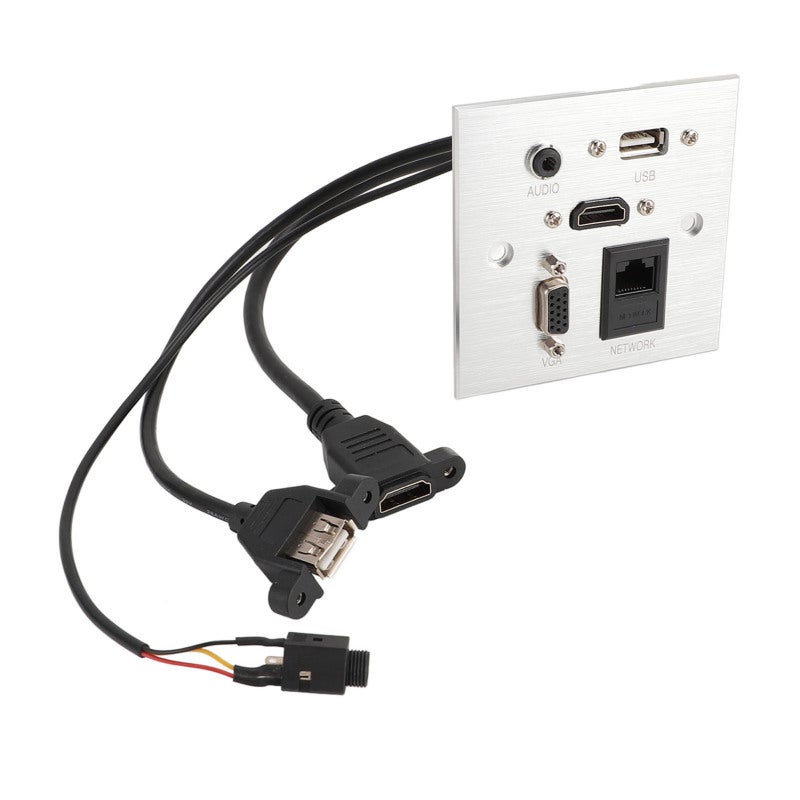 Multimedia Wall Socket: Aluminum Alloy Construction - Multifunctional 5-Interface Design for Home Hotel Office - Image 5