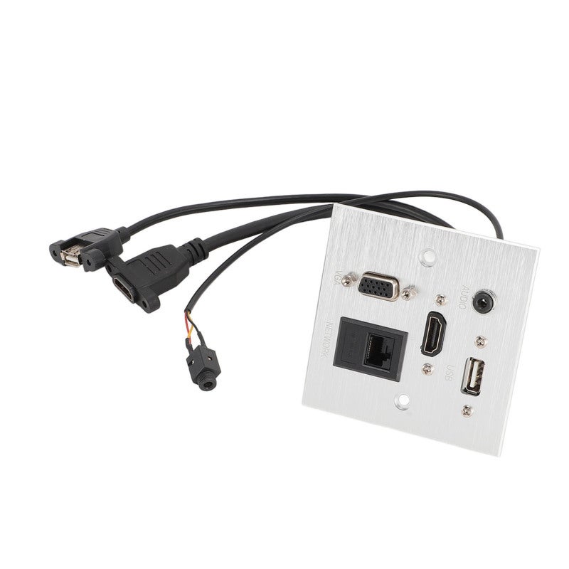 Multimedia Wall Socket: Aluminum Alloy Construction - Multifunctional 5-Interface Design for Home Hotel Office - Image 3