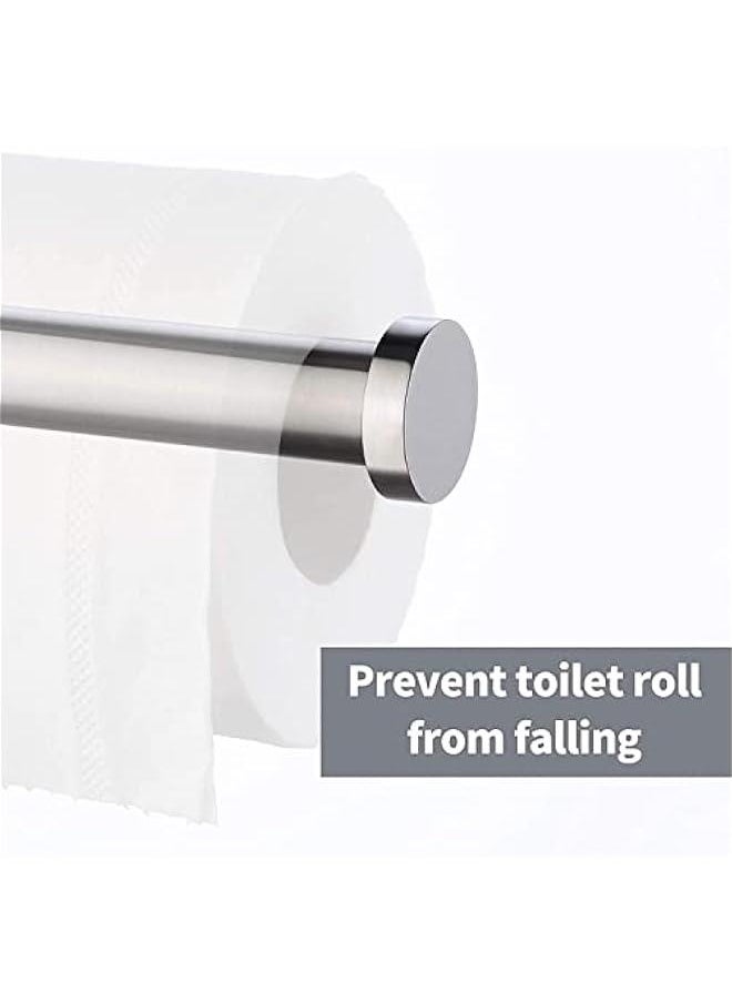 MIXDE - Bathroom Toilet Paper Holder 2-piece Set Tissue Holder Dispenser, 304 Stainless Steel Toilet Paper Roll Holder Wall Mounted Brush Surface, Silver - Image 1