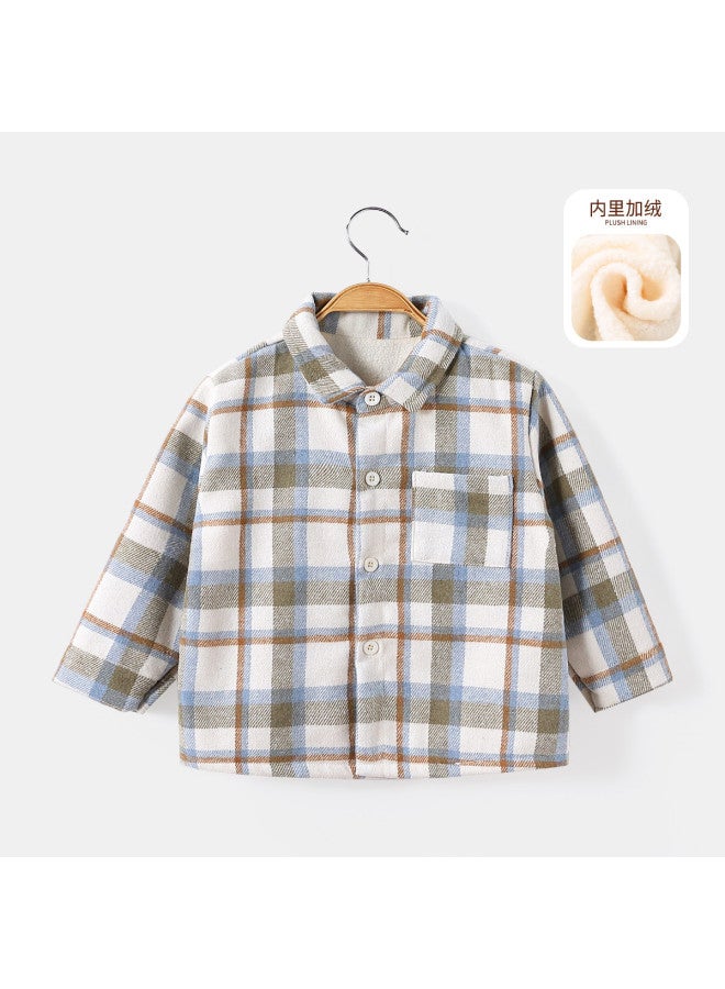 Boys' Winter Fleece Versatile Shirt Children's Stylish Casual Top - Image 3