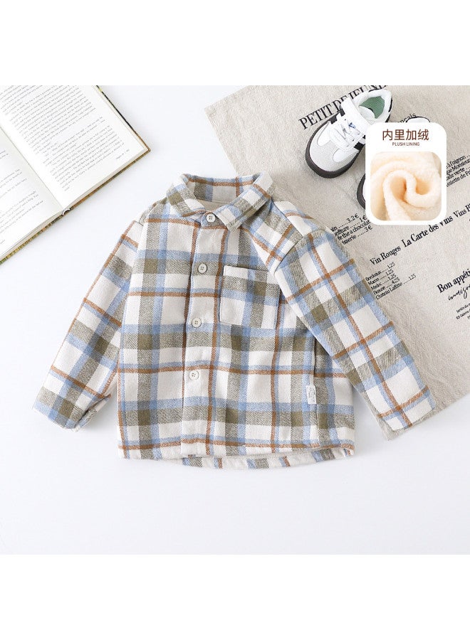Boys' Winter Fleece Versatile Shirt Children's Stylish Casual Top - Image 2