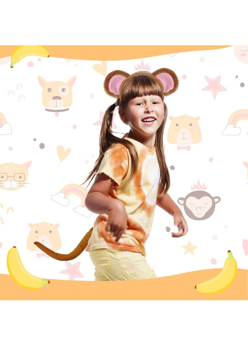 Excefore Lion Costume Set, Lion Ear Headband Bowtie And Tail Set, Suitable for Kids Party Celebrations Parties up - Image 4