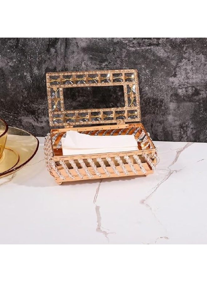 سبيس شوب حامل صندوق مناديل بخرز زجاجي كريستالي حامل مناديل ورقية للسيارة حامل مناديل كريستالي حامل مناديل وجه حامل صندوق مناديل للحمام والمطبخ وغرفة الطعام - Image 5