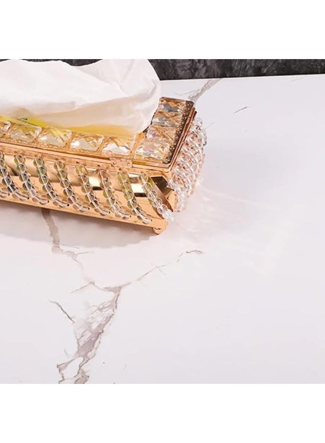 سبيس شوب حامل صندوق مناديل بخرز زجاجي كريستالي حامل مناديل ورقية للسيارة حامل مناديل كريستالي حامل مناديل وجه حامل صندوق مناديل للحمام والمطبخ وغرفة الطعام - Image 4