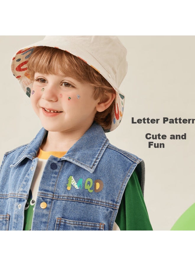 Mqdmini Children's Denim Vest, Boys And Girls Vest, Fashionable Cartoon Versatile Vest For Young And Older Children, Outer Wear Or Inner Layering Top For Going Out - Image 2