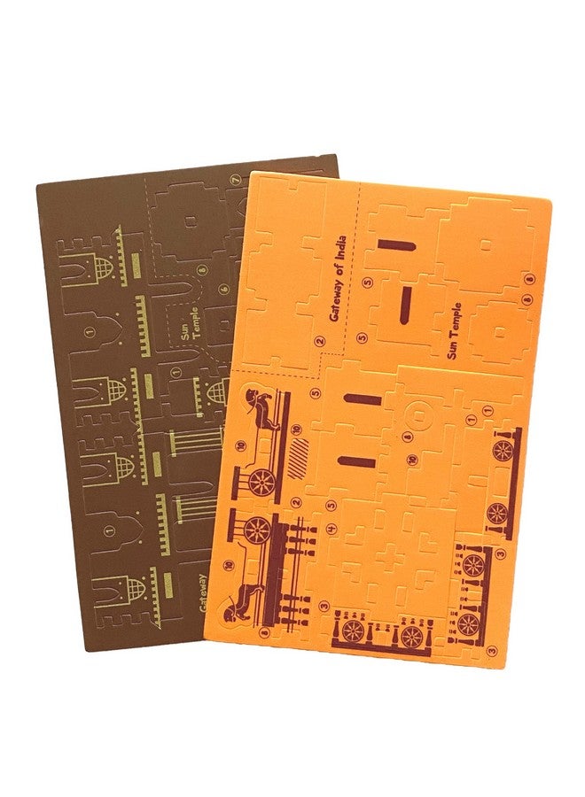 Imagimake Boys&Girl's Mapology Monuments Of India, Sun Temple&Gateway Of India Construction Blocks For Above 5 Years, Multi color - Image 2