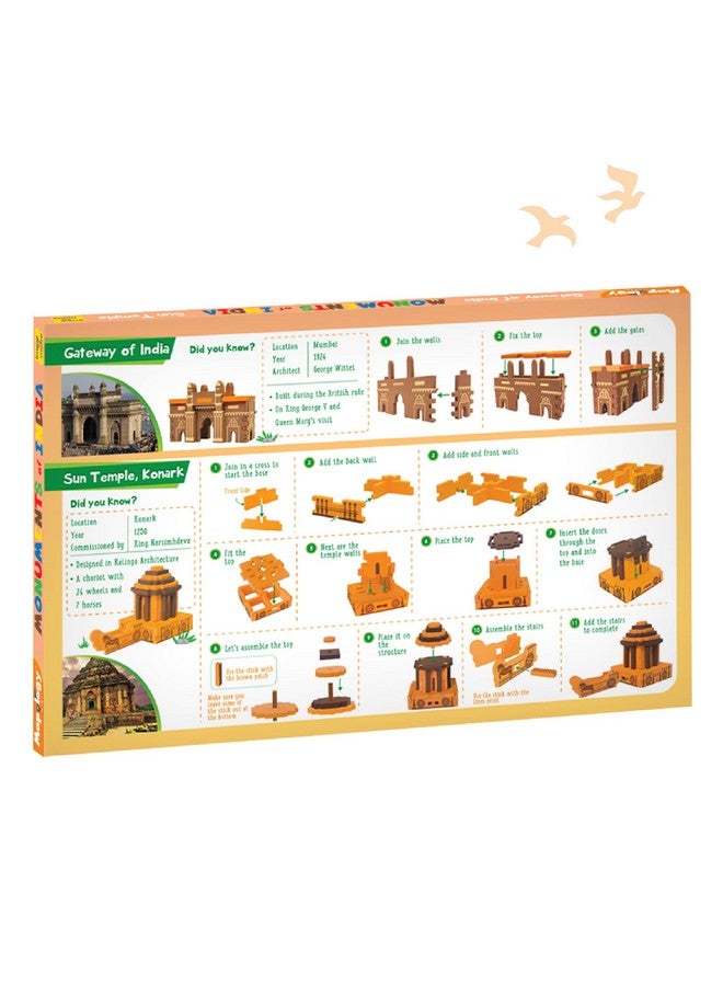 Imagimake Boys&Girl's Mapology Monuments Of India, Sun Temple&Gateway Of India Construction Blocks For Above 5 Years, Multi color - Image 4