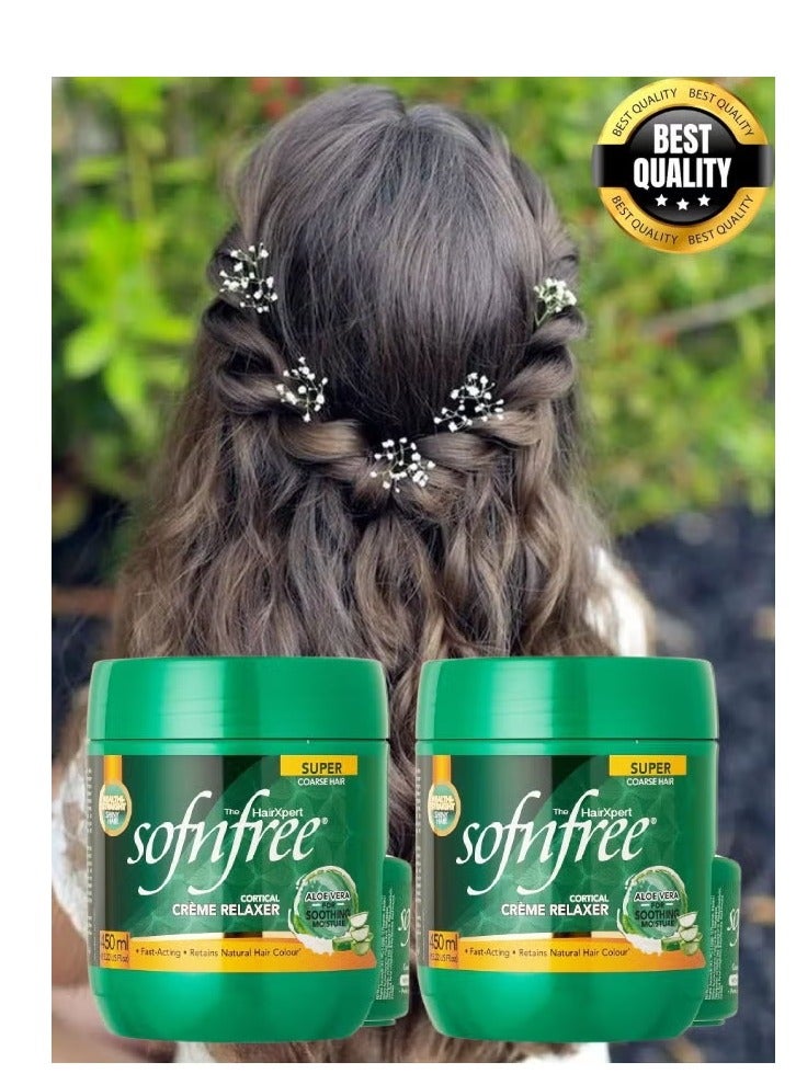 سوفن فري قطعتان من كريم فرد وتنعيم الشعر سوفت آند فري الاحترافي للشعر الخشن، 450 مل