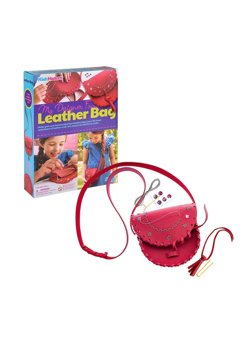 4M My Designer Faux Leather Bag Kit – DIY Fashion Craft Kit for Kids Ages 5+ | Construct & Decorate Trendy Faux Leather Purse with Sewing & Decoration | Creative Gift for Young Designers | 404741 - Image 2