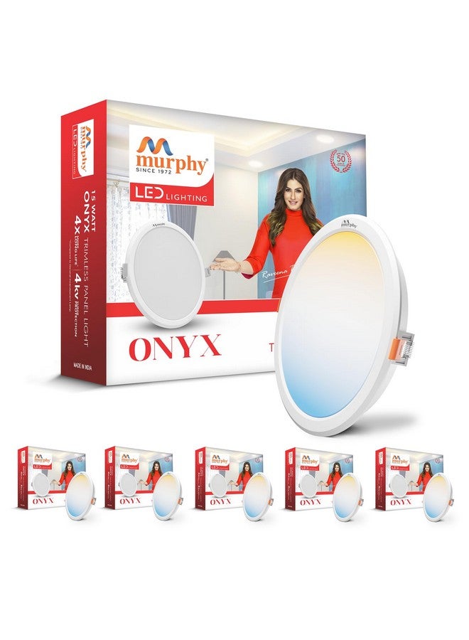 MURPHY مصباح بانل LED دائري مدمج بدون حواف بقوة 15 واط من ميرفي | تغيير لون 3 في 1 - أبيض بارد/أبيض محايد/أبيض دافئ - عبوة من 6 - Image 1