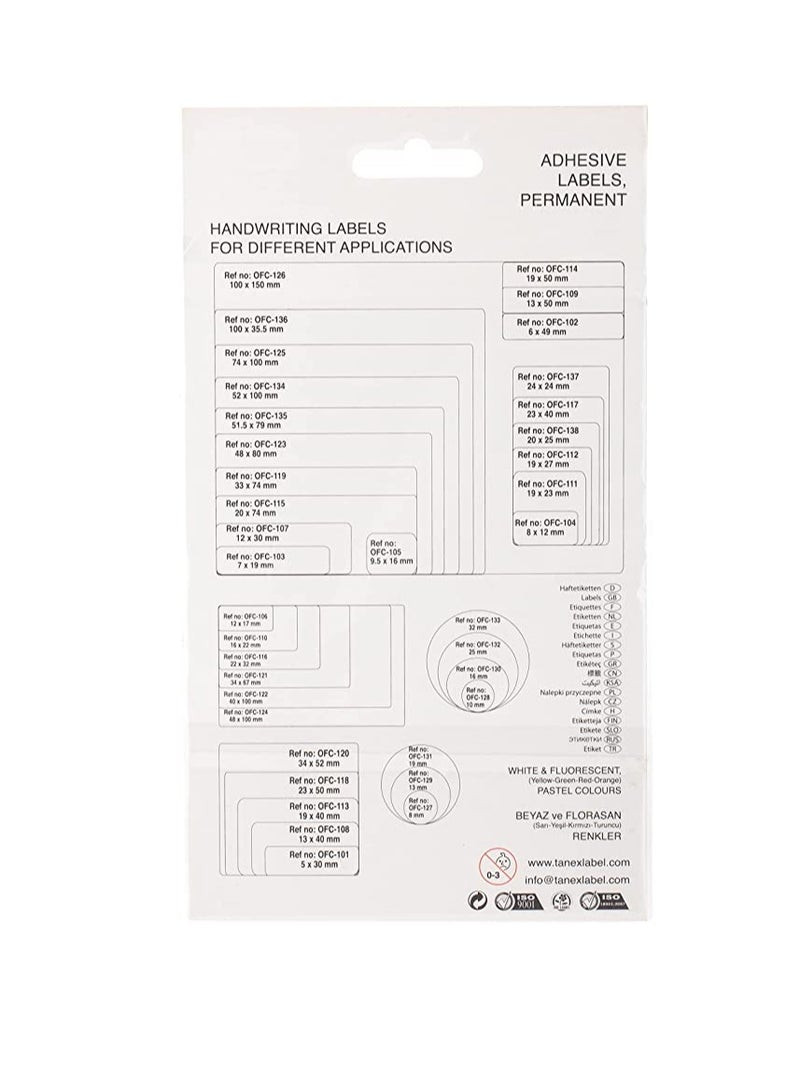 تانيكس ملصقات لاصقة مستديرة من تانكس 10 مم 108 × 10 ملصقات بيضاء - Image 2