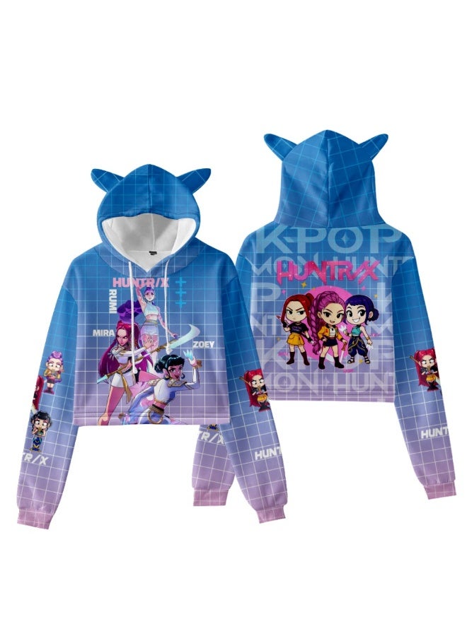 general K-POP: Demon Hunting Girl Group Printed Hoodie suitable for daily outings or styling making fans unable to put it down - Image 1