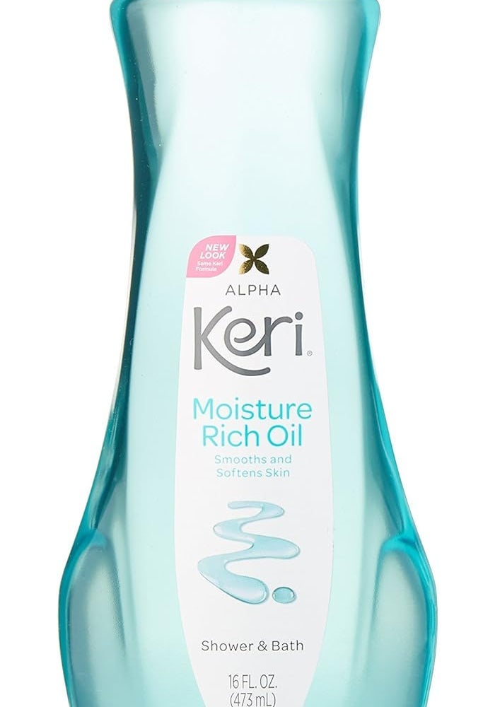 Keri Alpha Shower & Bath Moisture Rich Oil 16 oz - Smoothes and Softens Skin - Image 1
