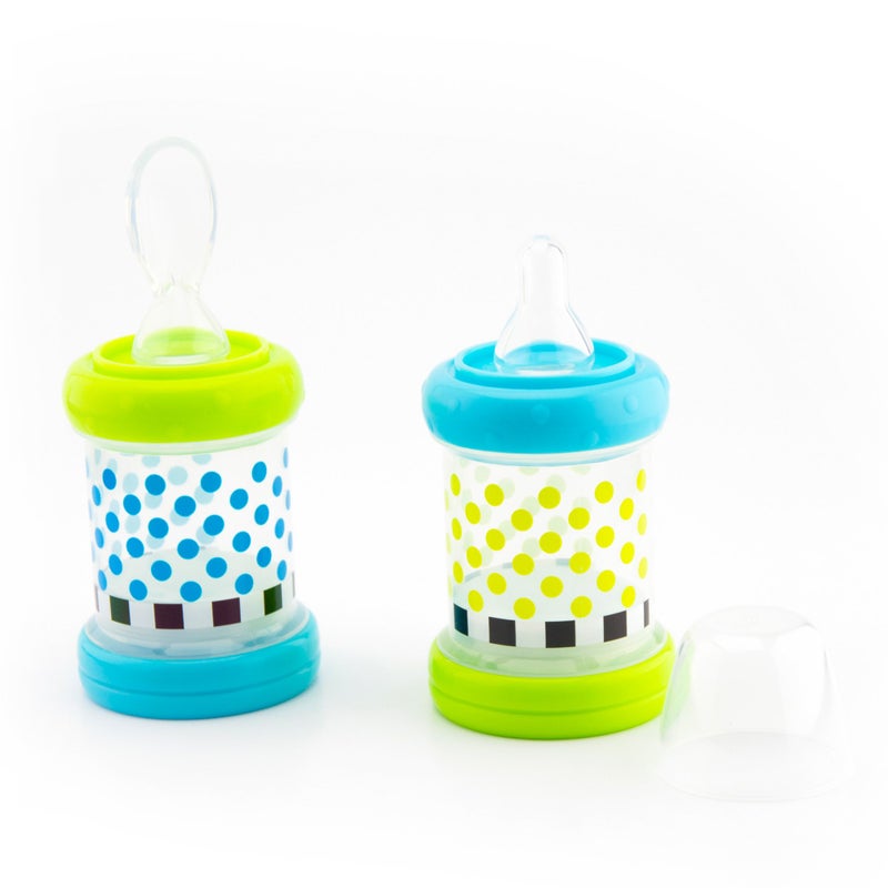 Sassy Baby Food Nurser - 4+ Months Set of 2- 4oz 100% Silicone Nipple and Spoon BPA-Free - Image 2