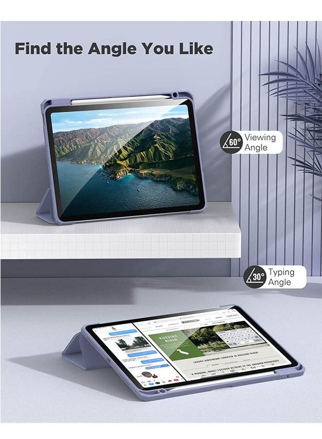 Rock Pow Protective Case Cover For iPad Air4/Air5 10.9 inch (2020/2022) Generation with Pencil Holder, [Support Apple Pencil Charging and Touch ID], Clear Transparent and Auto Wake/Sleep, - Image 5