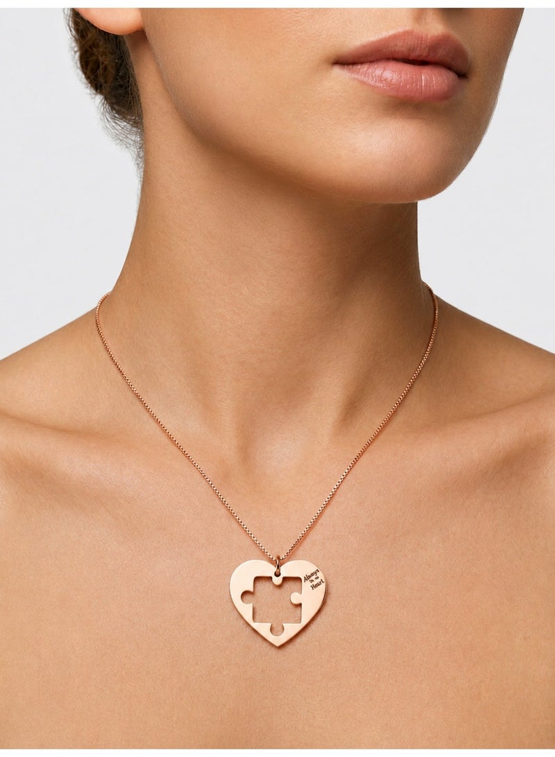 Ringfinity Matching Couple Necklace Set – Interlocking Heart Puzzle Pendants, 304L Stainless Steel Jewelry, Romantic Gift for Him & Her, Gold Finish, Valentine’s & Anniversary Gift Box - Image 4