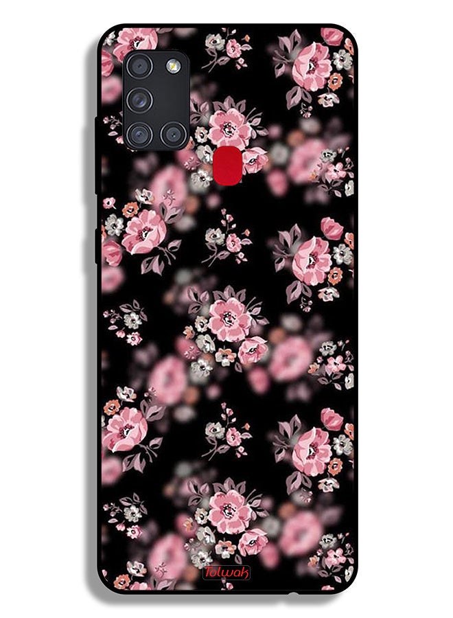 Tolwak Samsung Galaxy A21s Protective Case Cover Portrait Flowers Pattern - Image 1