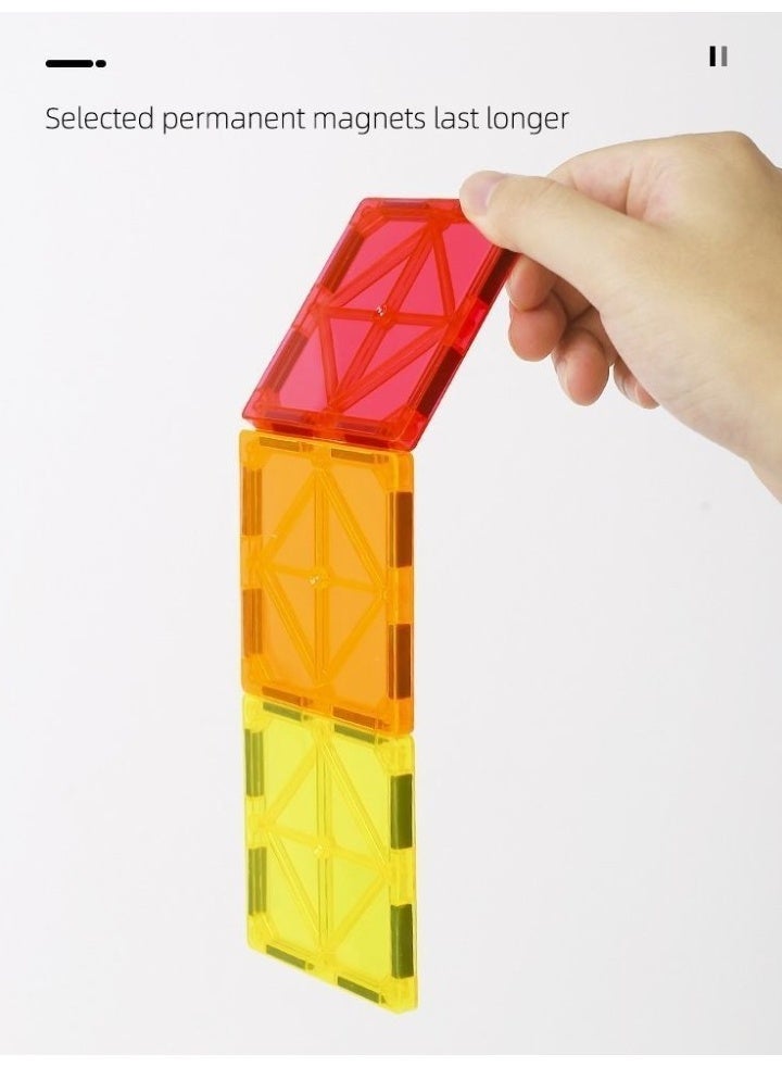 7.5cm magnetic building blocks, multi-functional educational toys for children, dreamy color series, translucent and strong magnetism, smooth and non-toxic, comes with a storage box (66 pieces) - Image 5