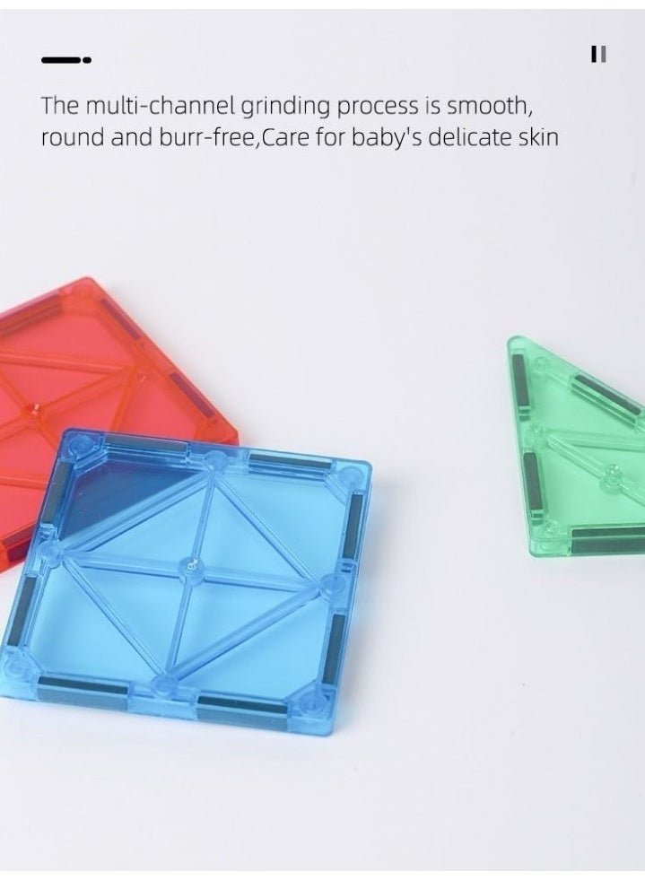 7.5cm magnetic building blocks, multi-functional educational toys for children, dreamy color series, translucent and strong magnetism, smooth and non-toxic, comes with a storage box (66 pieces) - Image 4