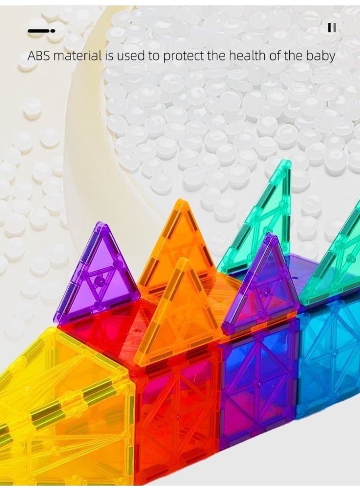 7.5cm magnetic building blocks, multi-functional educational toys for children, dreamy color series, translucent and strong magnetism, smooth and non-toxic, comes with a storage box (66 pieces) - Image 3