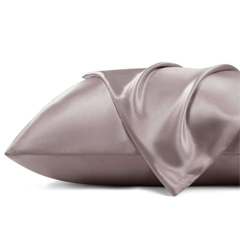 وسادة ساتين ساتين للشعر والجلد - سحاب الورد المتربة الحالات سادة حجم الملك مجموعة من 2 تشبه حالات وسادة الحرير تغطي وسادة ناعمة حريرية لها هدايا لها أو له 20 × 36 بوصة