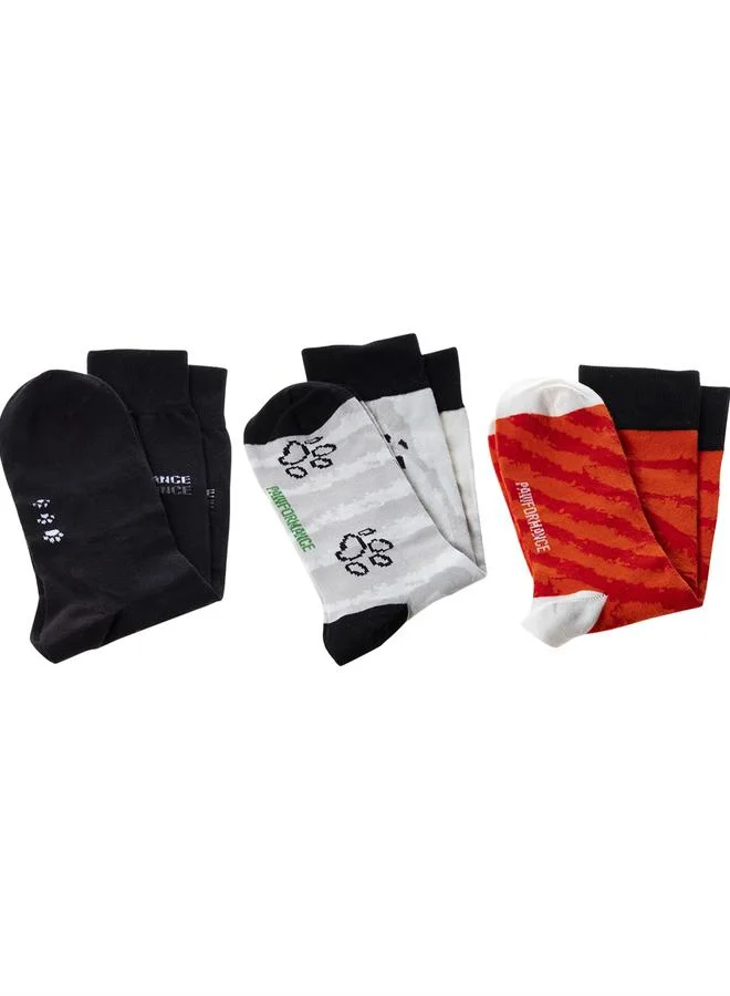 Biggdesign Pack of 3 - Paw Patterned Socks