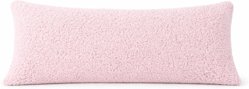 Reafort Ultra Soft Sherpa Body Pillow Cover/Case with Zipper Closure 21"x54" (21"x54" Body Pillow Cover, Pink) - Image 1