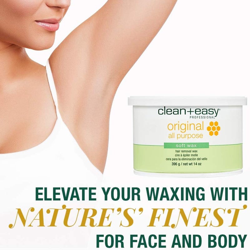 Clean + Easy Professional Soft Wax, Original, 14 Ounce - All Purpose Hair Removal Wax - Image 2
